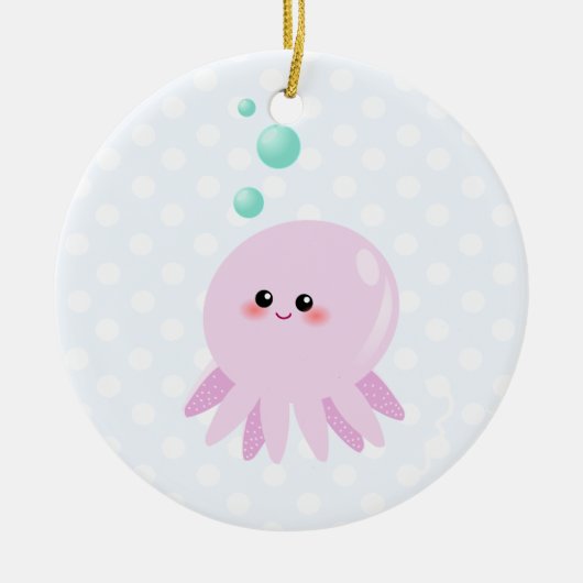Cute octopus cartoon keramisch ornament (Voorkant)