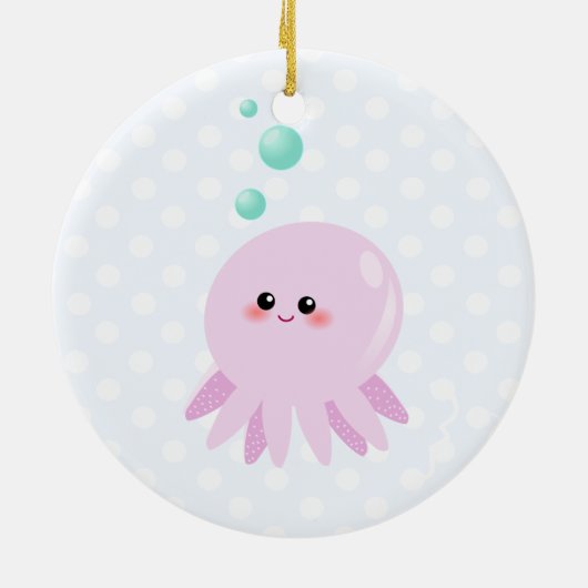 Cute octopus cartoon keramisch ornament (Achterkant)
