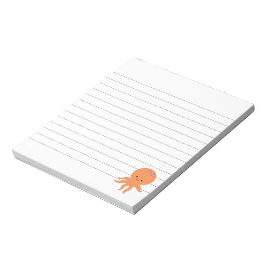 Cute Octopus Cartoon Lined Notitieblok (Linkerzijde)