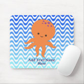 Cute Octopus Cartoon Muismat (Met muis)