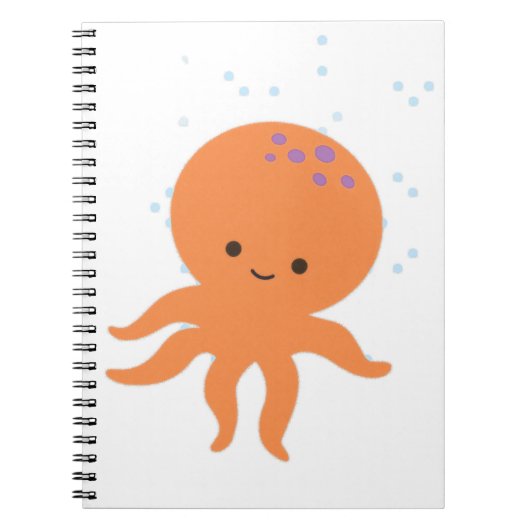Cute Octopus Cartoon Notitieboek (Voorkant)