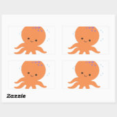 Cute Octopus Cartoon Rechthoekige Sticker (Vel)