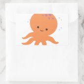 Cute Octopus Cartoon Rechthoekige Sticker (Tas)