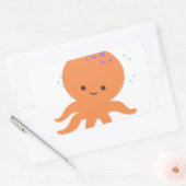 Cute Octopus Cartoon Rechthoekige Sticker (Envelop)