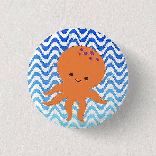 Cute Octopus Cartoon Ronde Button 3,2 Cm (Voorkant)