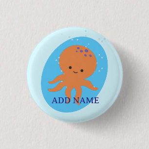 Cute Octopus Cartoon Ronde Button 3,2 Cm