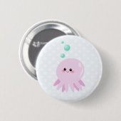 Cute octopus cartoon ronde button 5,7 cm (Voorkant /achterkant)