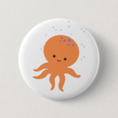 Cute Octopus Cartoon Ronde Button 5,7 Cm (Voorkant)