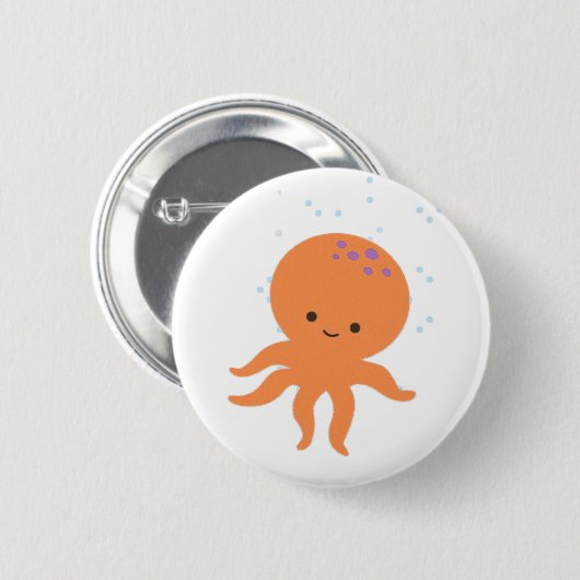 Cute Octopus Cartoon Ronde Button 5,7 Cm (Voorkant /achterkant)