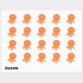 Cute Octopus Cartoon Ronde Sticker (Vel)