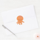 Cute Octopus Cartoon Ronde Sticker (Envelop)