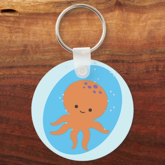 Cute Octopus Cartoon Sleutelhanger (Voorkant)
