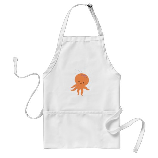 Cute Octopus Cartoon Standaard Schort (Voorkant)
