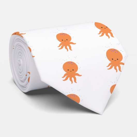 Cute Octopus Cartoon Stropdas (Opgerold)