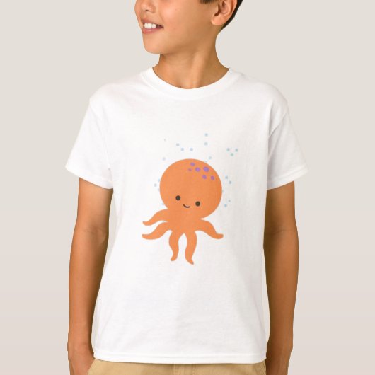 Cute Octopus Cartoon T-shirt (Voorkant)