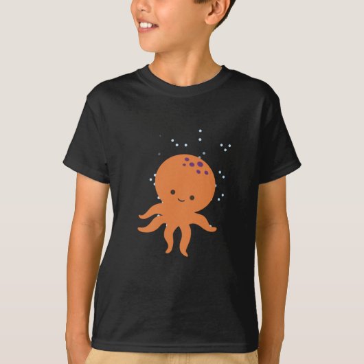 Cute Octopus Cartoon T-shirt (Voorkant)