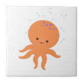 Cute Octopus Cartoon Tegeltje (Voorkant)