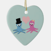 Cute Octopus Couple Keramisch Ornament (Rechts)