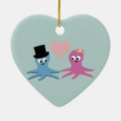 Cute Octopus Couple Keramisch Ornament (Achterkant)