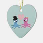 Cute Octopus Couple Keramisch Ornament (Links)