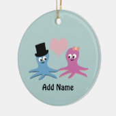 Cute Octopus Couple Keramisch Ornament (Links)