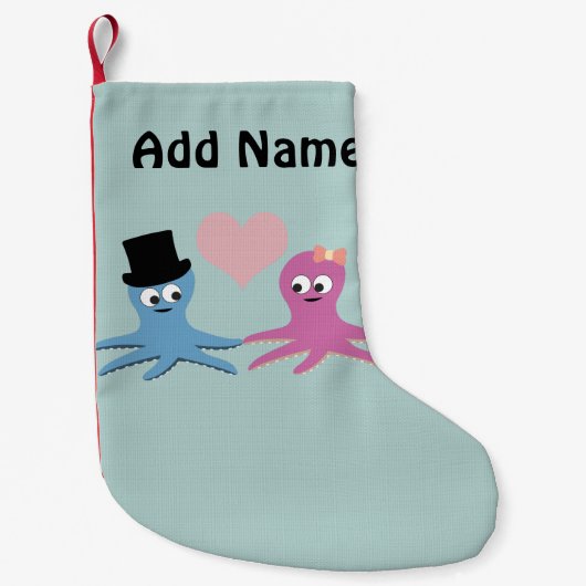 Cute Octopus Couple Kleine Kerstsok (Voorkant)