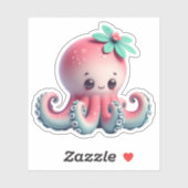 Cute Octopus Custom-Cut Vinyl Stickers (Vel)