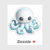Cute Octopus Custom-Cut Vinyl Stickers (Vel)