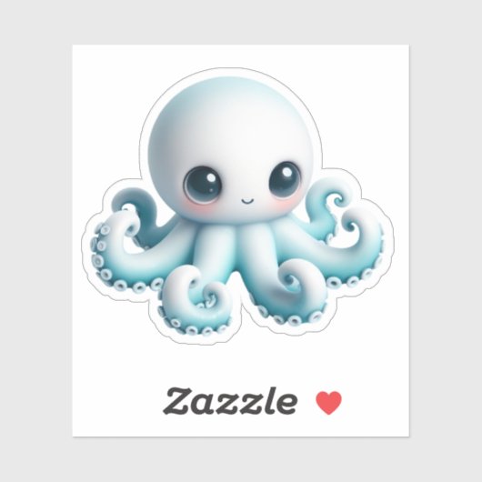 Cute Octopus Custom-Cut Vinyl Stickers (Vel)