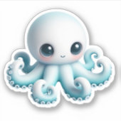 Cute Octopus Custom-Cut Vinyl Stickers (Voorkant)