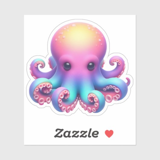 Cute Octopus Custom-Cut Vinyl Stickers (Vel)
