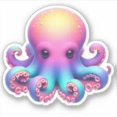 Cute Octopus Custom-Cut Vinyl Stickers (Voorkant)