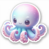 Cute Octopus Custom-Cut Vinyl Stickers (Voorkant)