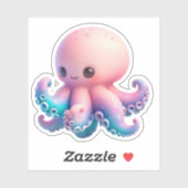 Cute Octopus Custom-Cut Vinyl Stickers (Vel)