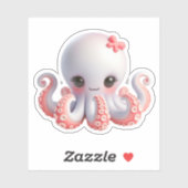 Cute Octopus Custom-Cut Vinyl Stickers (Vel)
