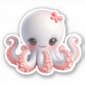 Cute Octopus Custom-Cut Vinyl Stickers (Voorkant)