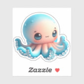 Cute Octopus Custom-Cut Vinyl Stickers (Vel)