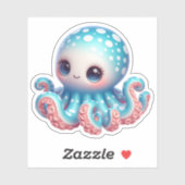 Cute Octopus Custom-Cut Vinyl Stickers (Vel)
