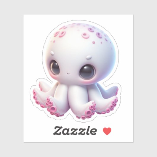 Cute Octopus Custom-Cut Vinyl Stickers (Vel)