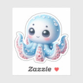Cute Octopus Custom-Cut Vinyl Stickers (Vel)