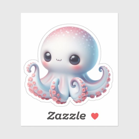 Cute Octopus Custom-Cut Vinyl Stickers (Vel)