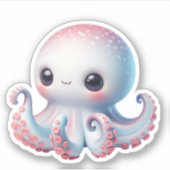 Cute Octopus Custom-Cut Vinyl Stickers (Voorkant)