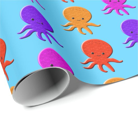 Cute Octopus Drawings Cuistom Cadeaupapier (Rol Hoek)