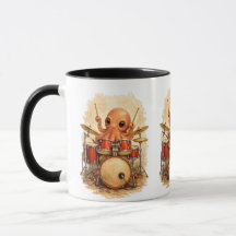 Cute Octopus Drummer Coffee Mug – Music Lover