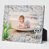 Cute Octopus en Schelpen Fotolijstje voor Kinderen Fotoplaat (Zijkant)
