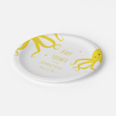 Cute Octopus Heart Yellow Baby shower Paper Bord (Gekanteld)