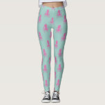 Cute Octopus Illustration Pattern Aqua and Fuchsia Leggings<br><div class="desc">Een schattig zee scheppingspatroon met een leuke octopus die in fuchsia magenta roze op een heldere en leuke blauwgroen achtergrond wordt getekend. Klik op Aanpassen om een tekst toe te voegen. Neem contact met mij op met vragen of verzoeken.</div>