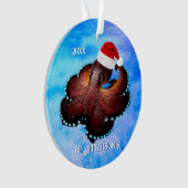Cute Octopus in Santa Hat Ornament (voorkant)