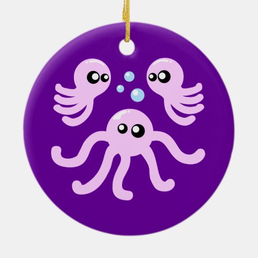 Cute Octopus Keramisch Ornament (Achterkant)
