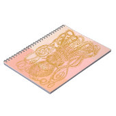 Cute  Octopus Line Art Illustratie in Roze Notitieboek (Linkerzijde)